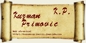 Kuzman Primović vizit kartica